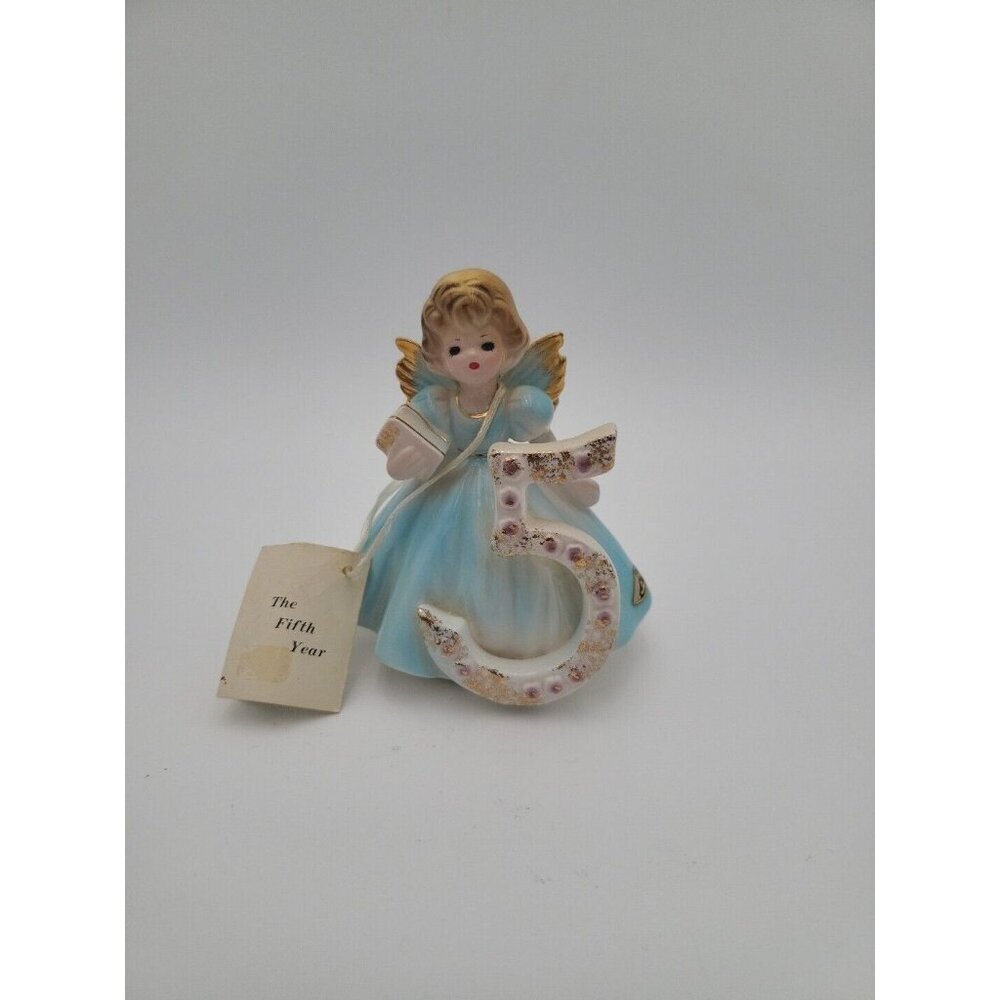 Josef‎ Original 5th Birthday Angel Figurine Vintage w Original Tags And Sticker